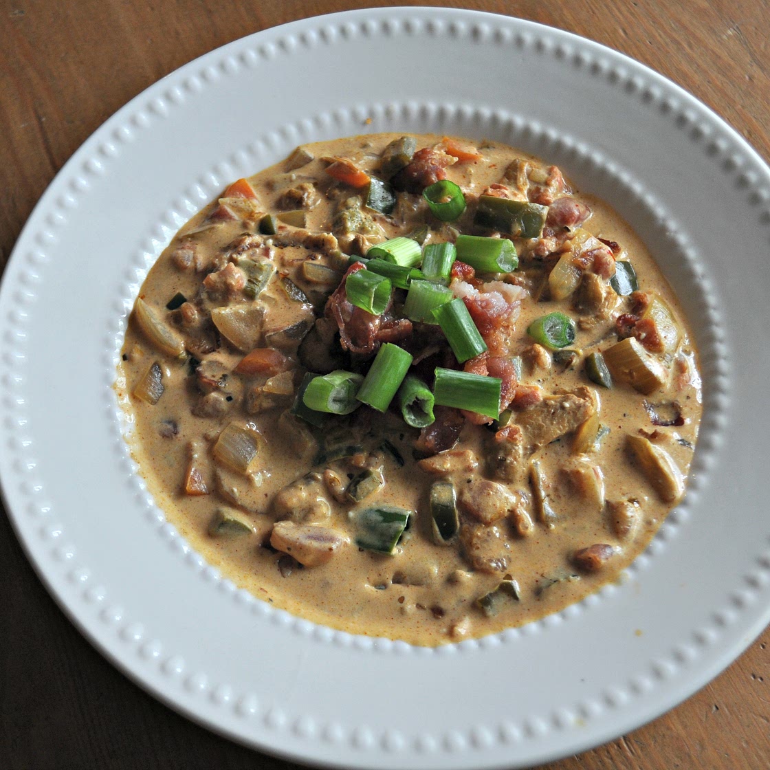 Jalapeno Chicken Bacon Chowder (THM: Heavy S, low-carb)