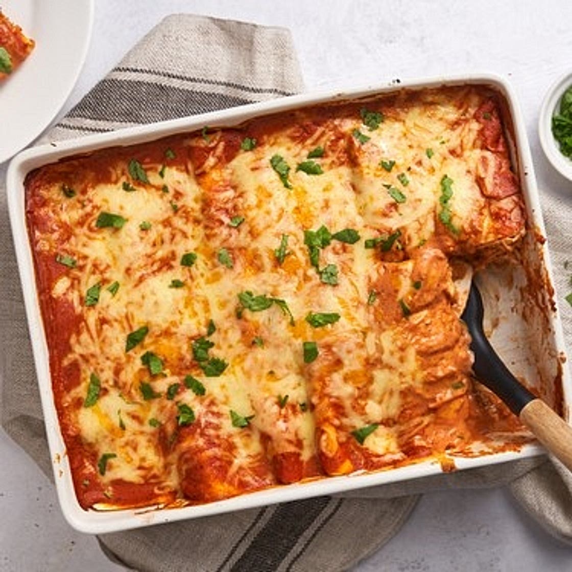 Cheesy Shredded Chicken Enchiladas