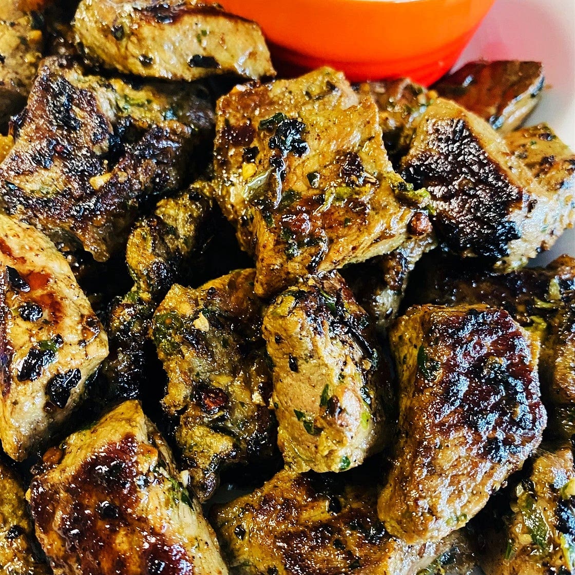 Steak Bites with Avocado Chimichurri