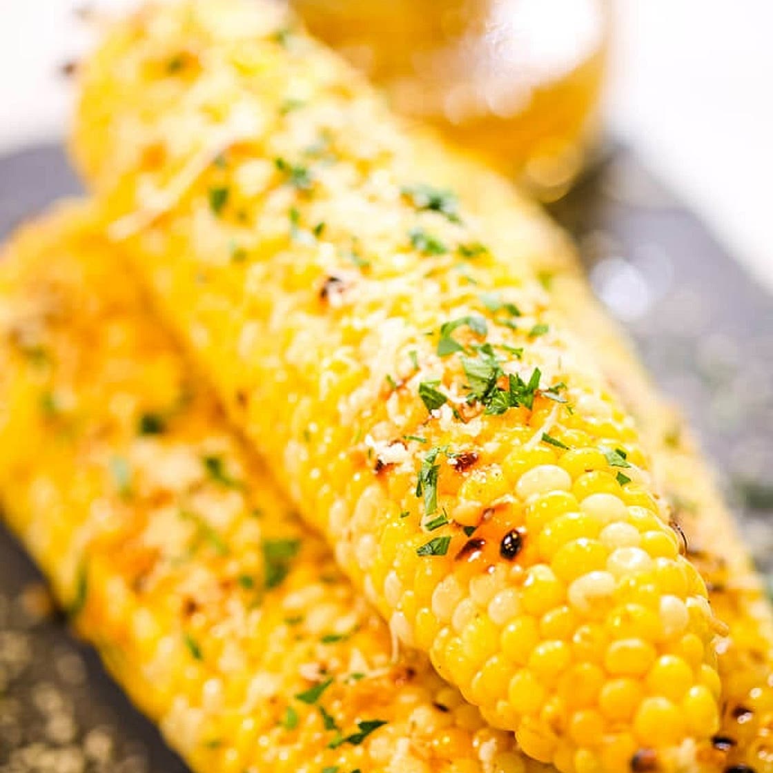 Garlic Parmesan Grilled Corn on the Cob