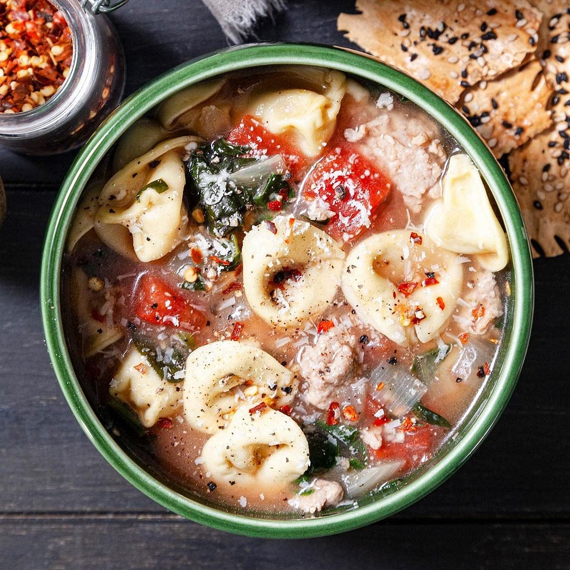 Rustic Italian Tortellini Soup