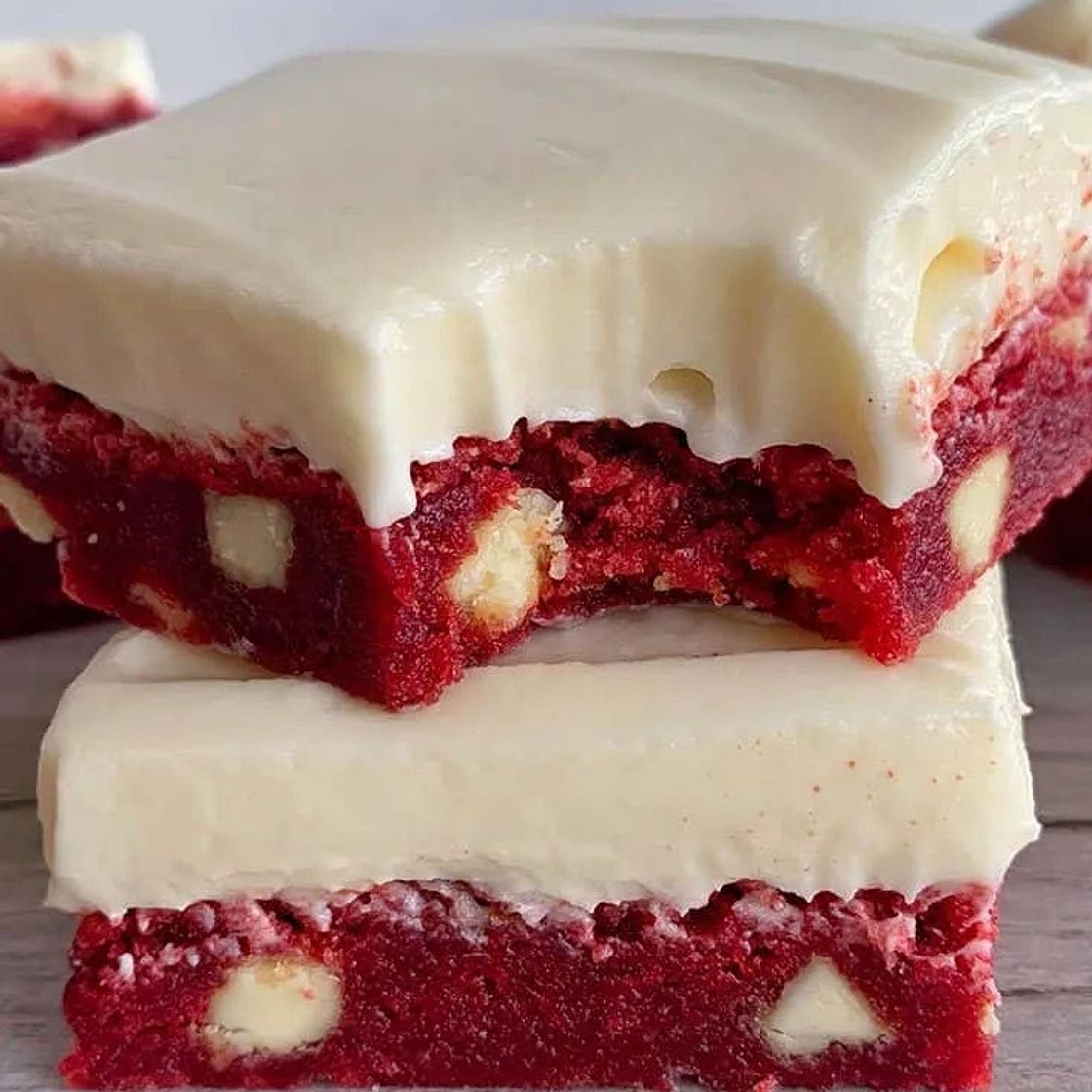 Red Velvet Brownies with Cream Cheese Frosting