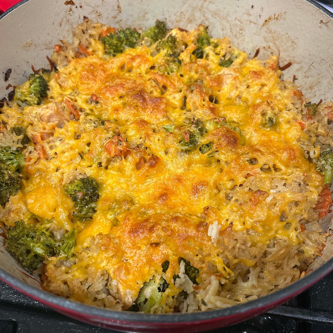 Broccoli Cheddar Chicken and Rice Casserole