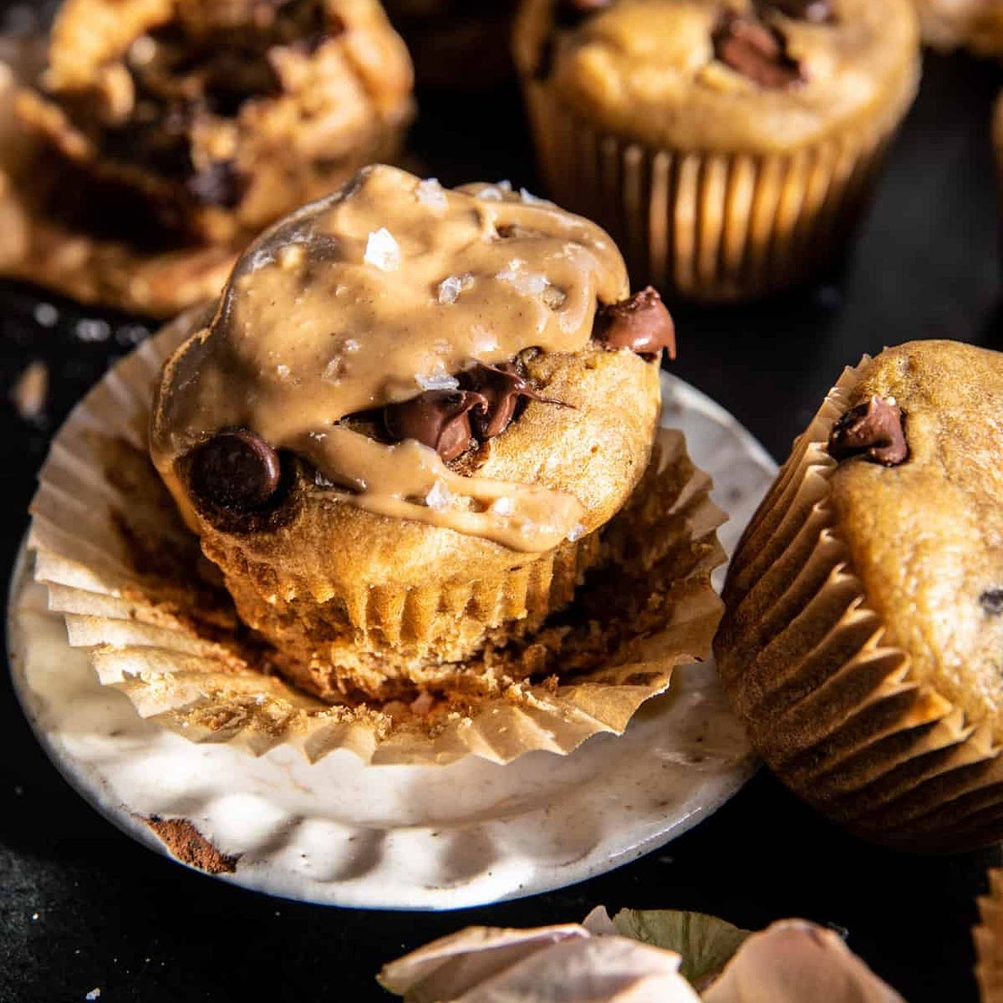 Blender Peanut Butter Chocolate Chip Banana Muffins