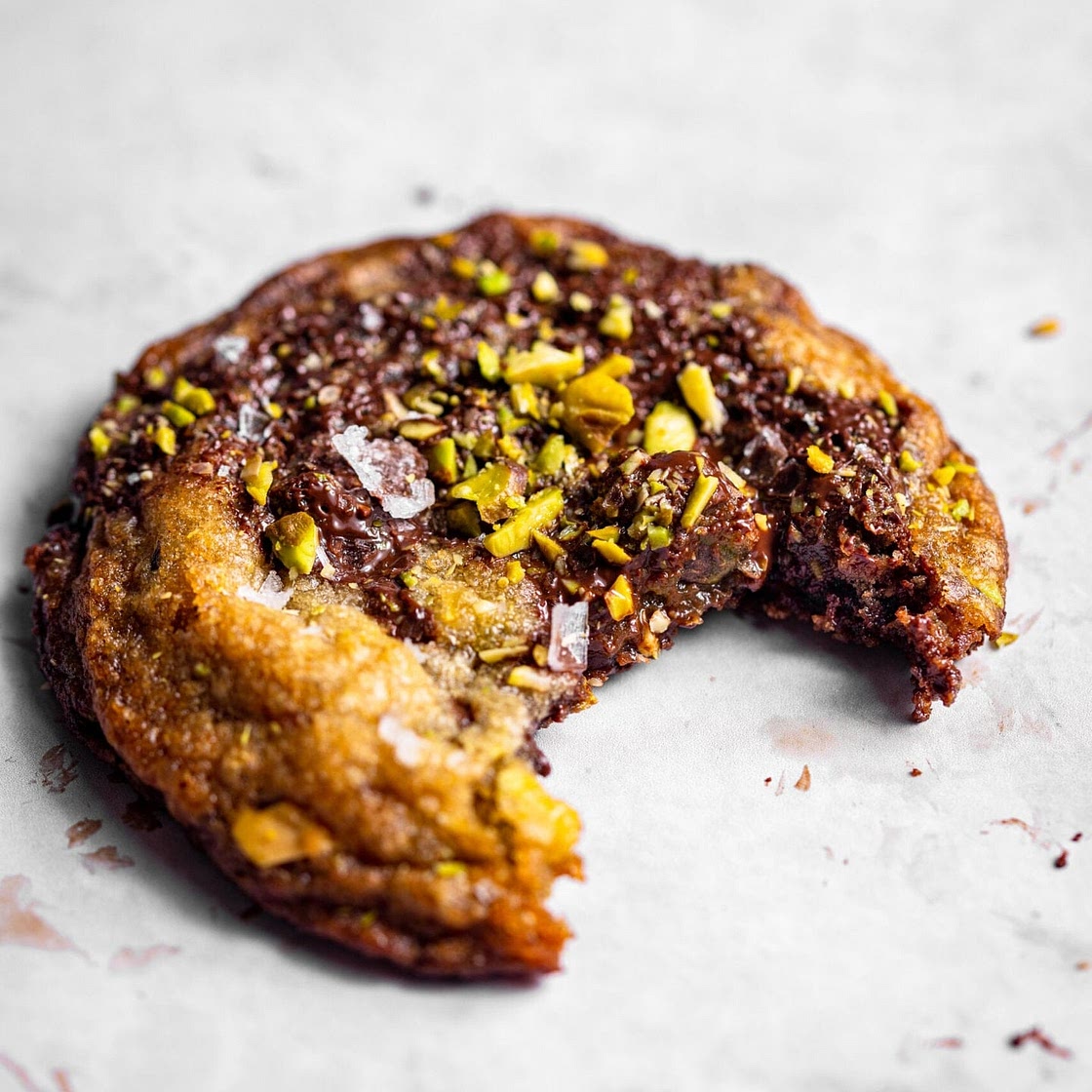 Salted Pistachio Chocolate Chunk Cookies