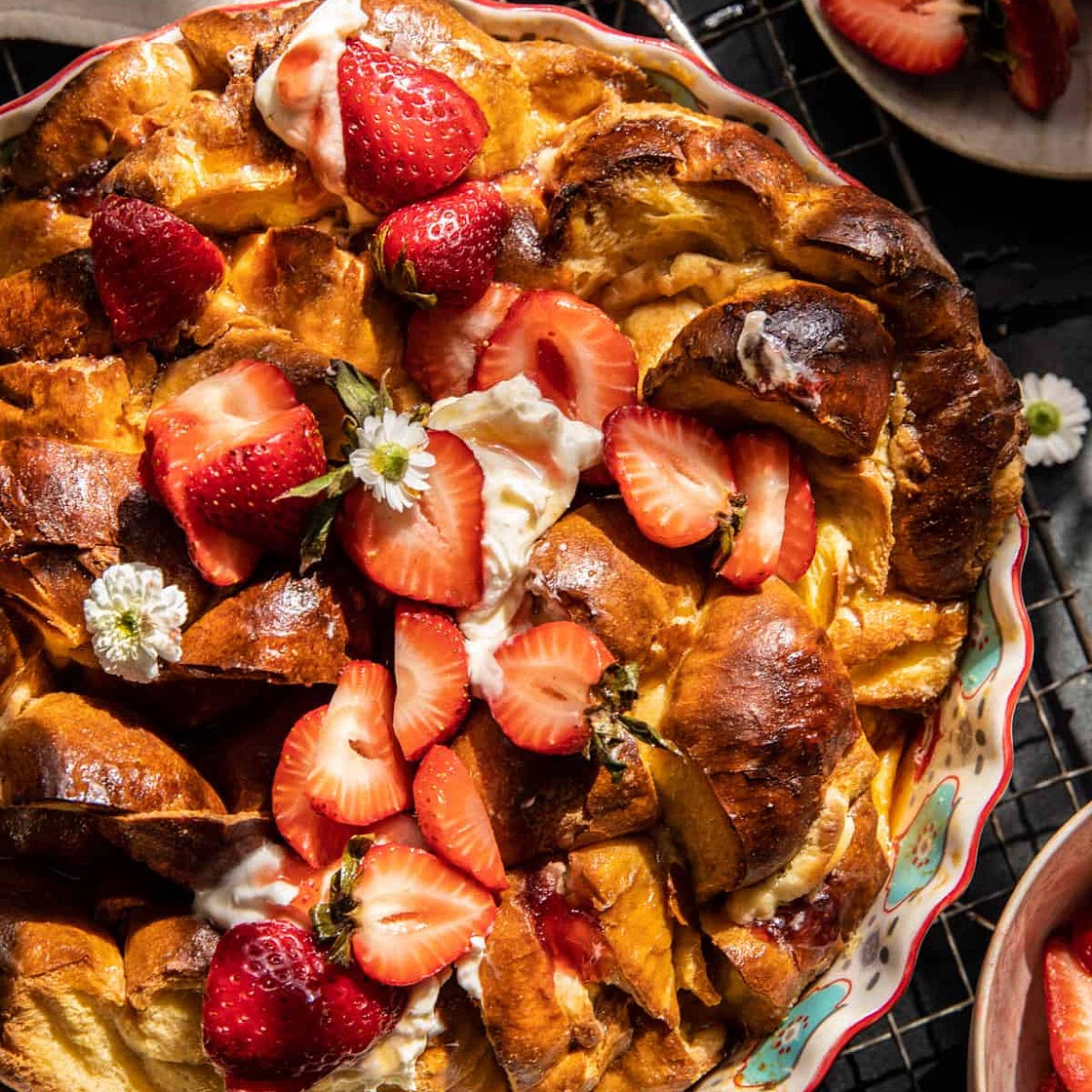 Baked Strawberry Cream Cheese Stuffed French Toast