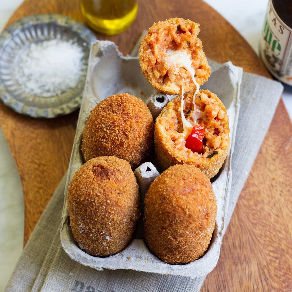 {Supplì Al Telefono} Tomato Basil Risotto Balls Recipe