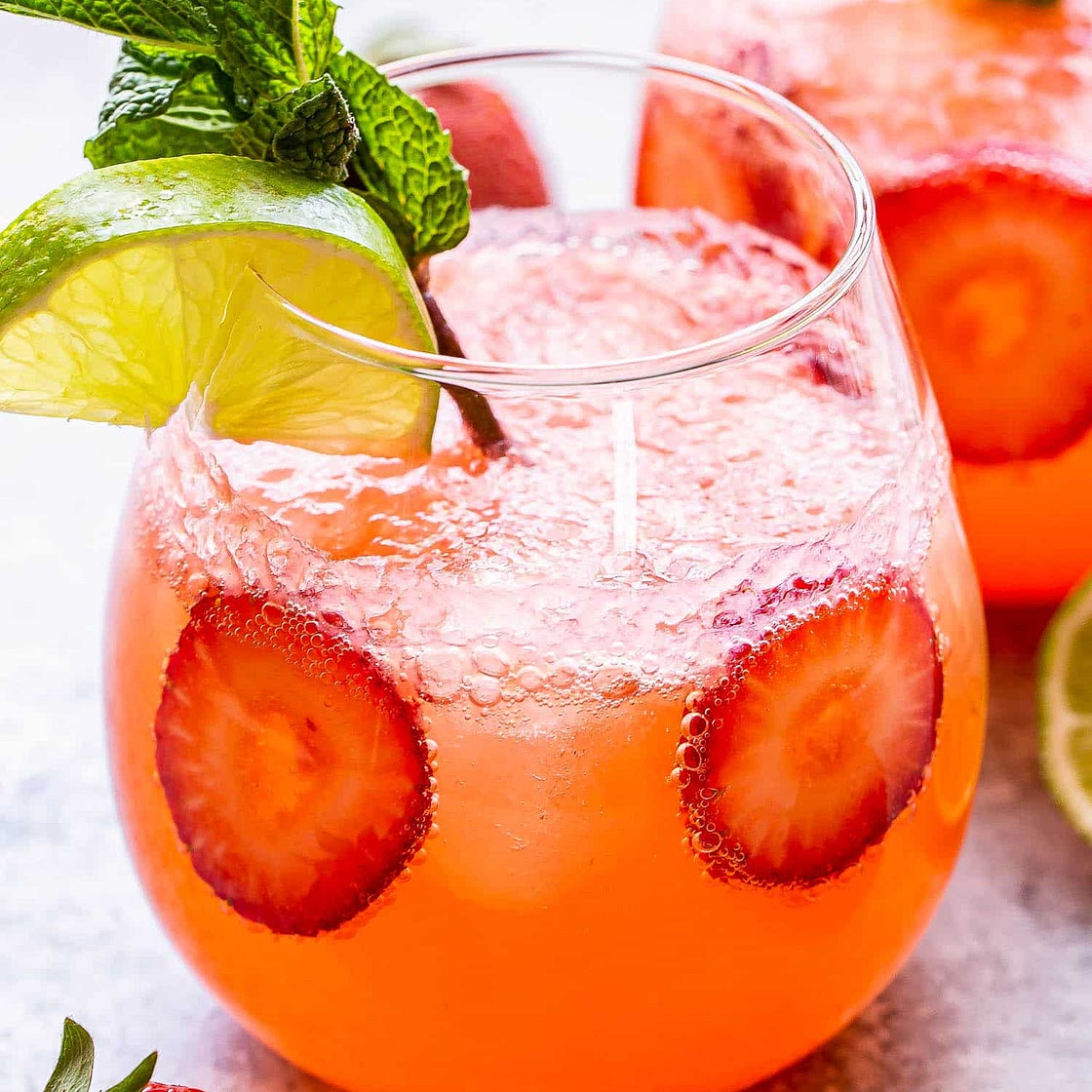 Strawberry Lime Vodka Smash