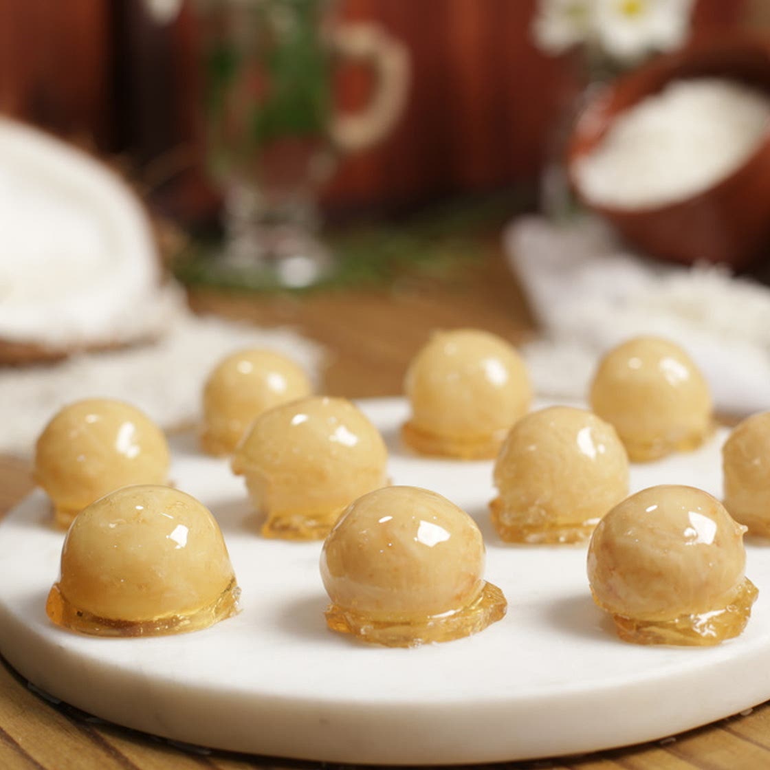 Bala de coco caramelizada fácil