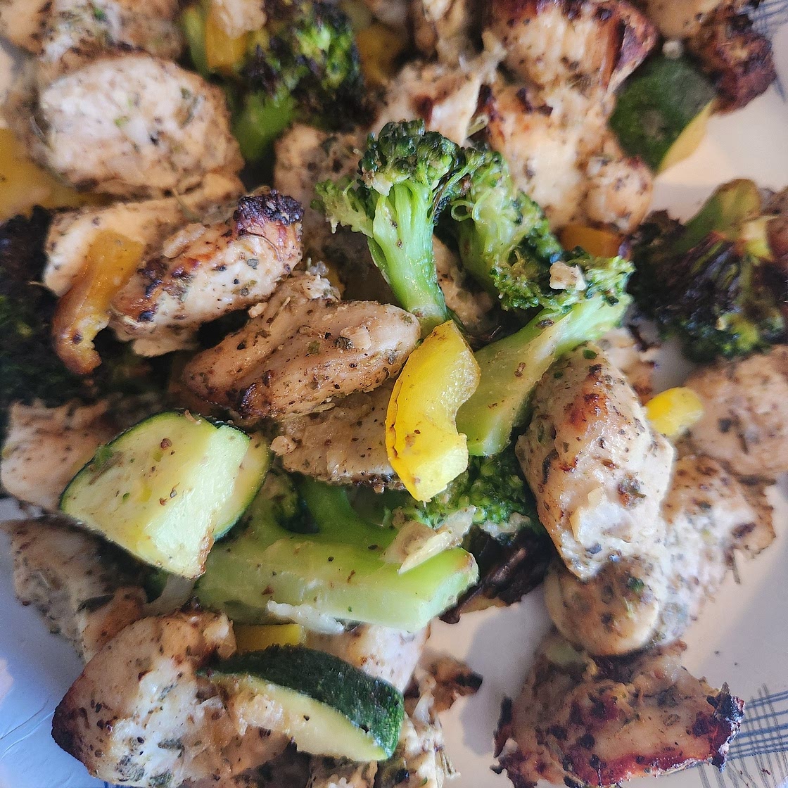 15 minute air fryer chicken and vegetables