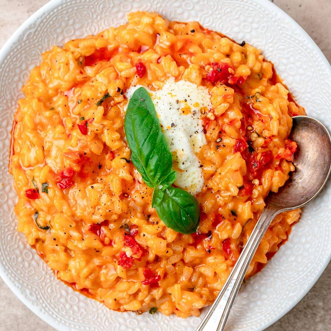 Calabrian Chili Risotto with Mascarpone Cheese