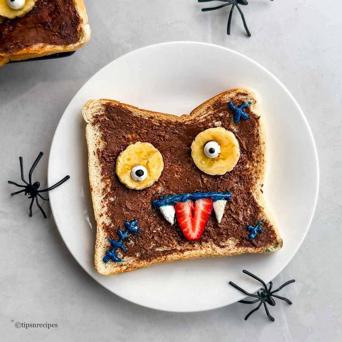 Halloween Nutella monster toast