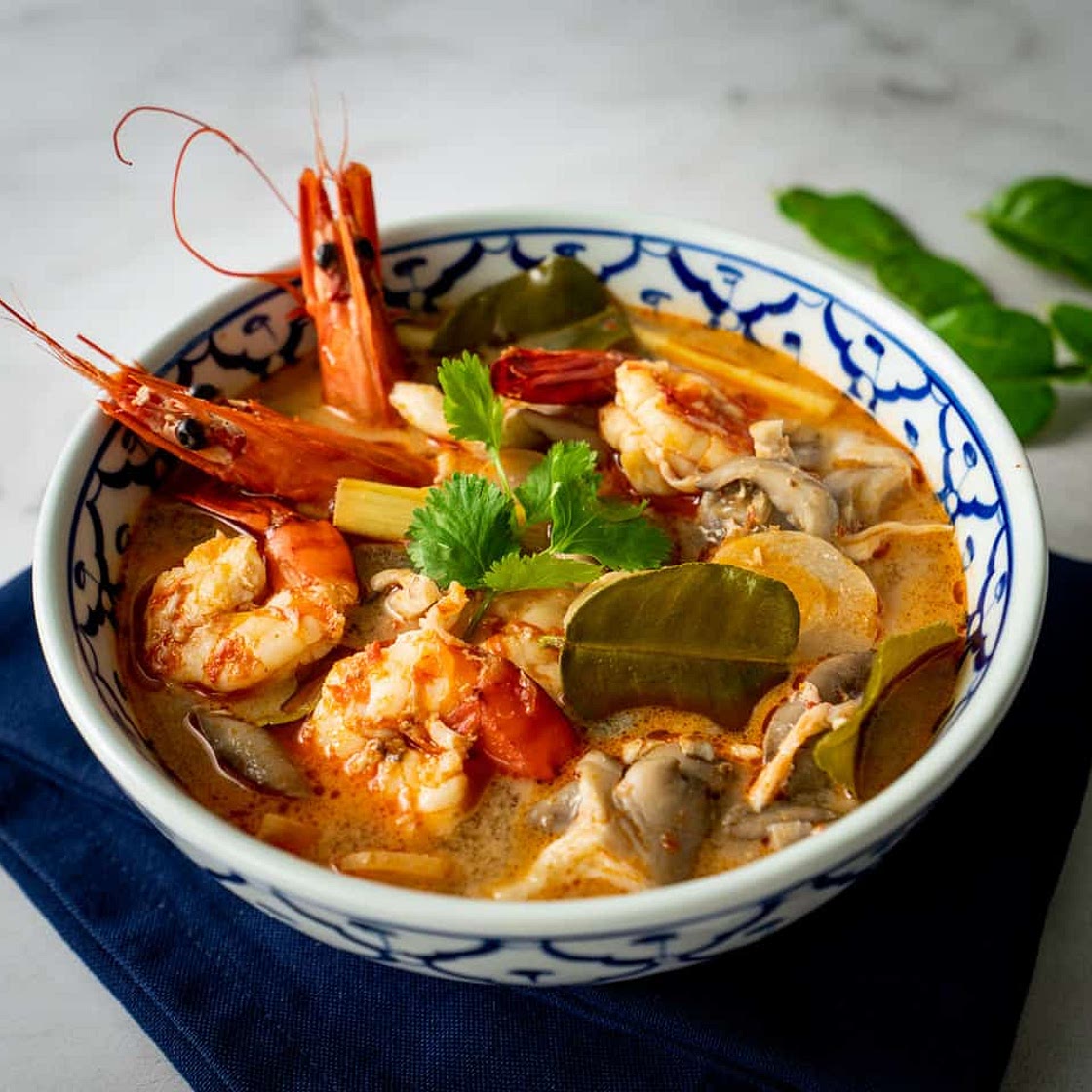 Tom Yum Goong (hot and sour lemongrass shrimp soup)