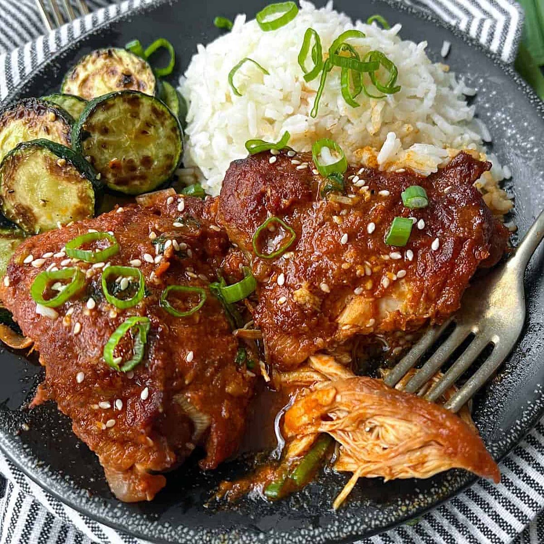 Slow Cooker Chicken Thighs Korean Style