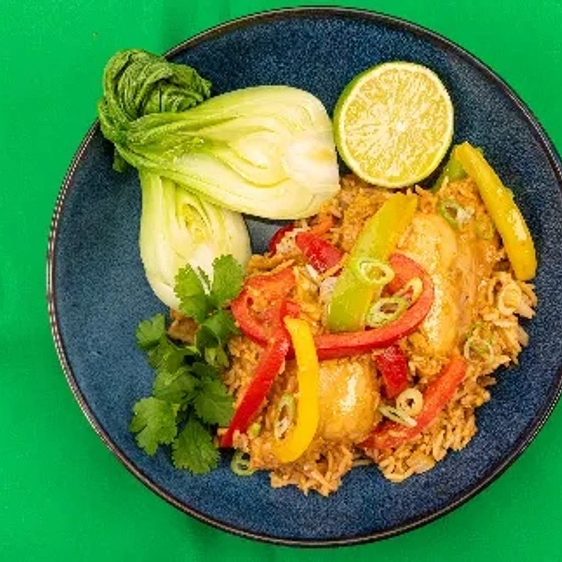 Thai peanut chicken and rice traybake