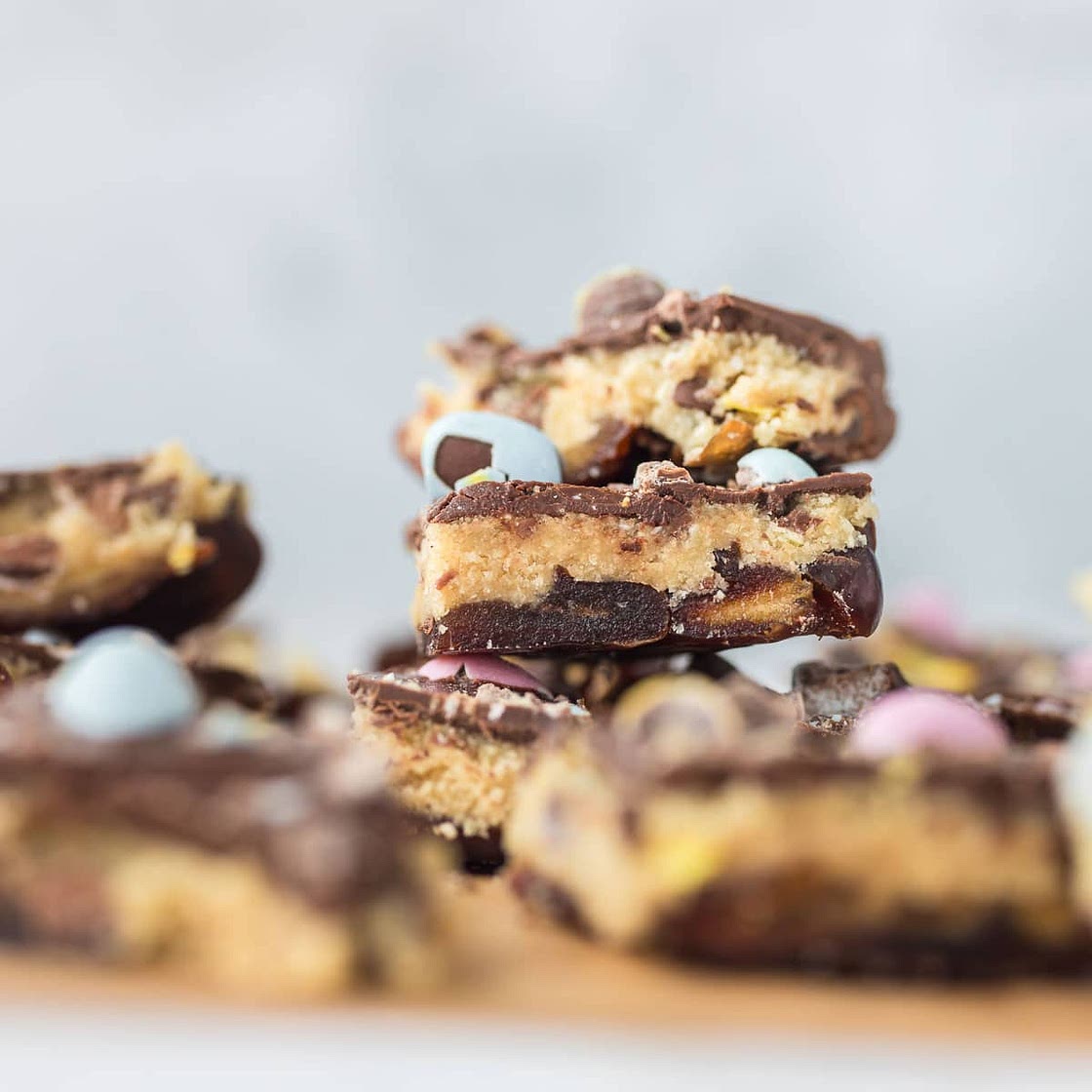 Mini Egg Cookie Dough Date Bark