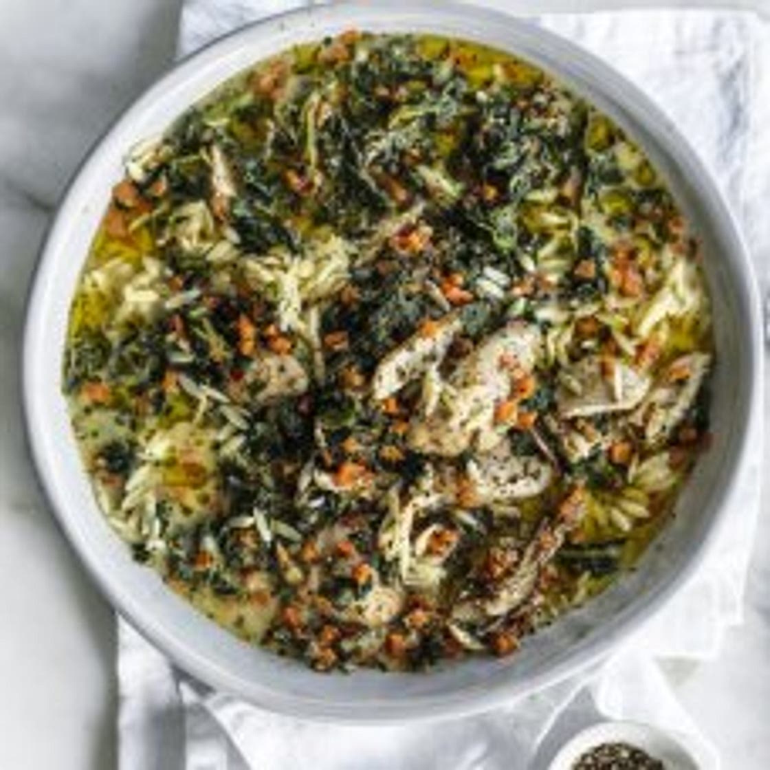 Danielle Alvarez's lemony chicken and orzo stew