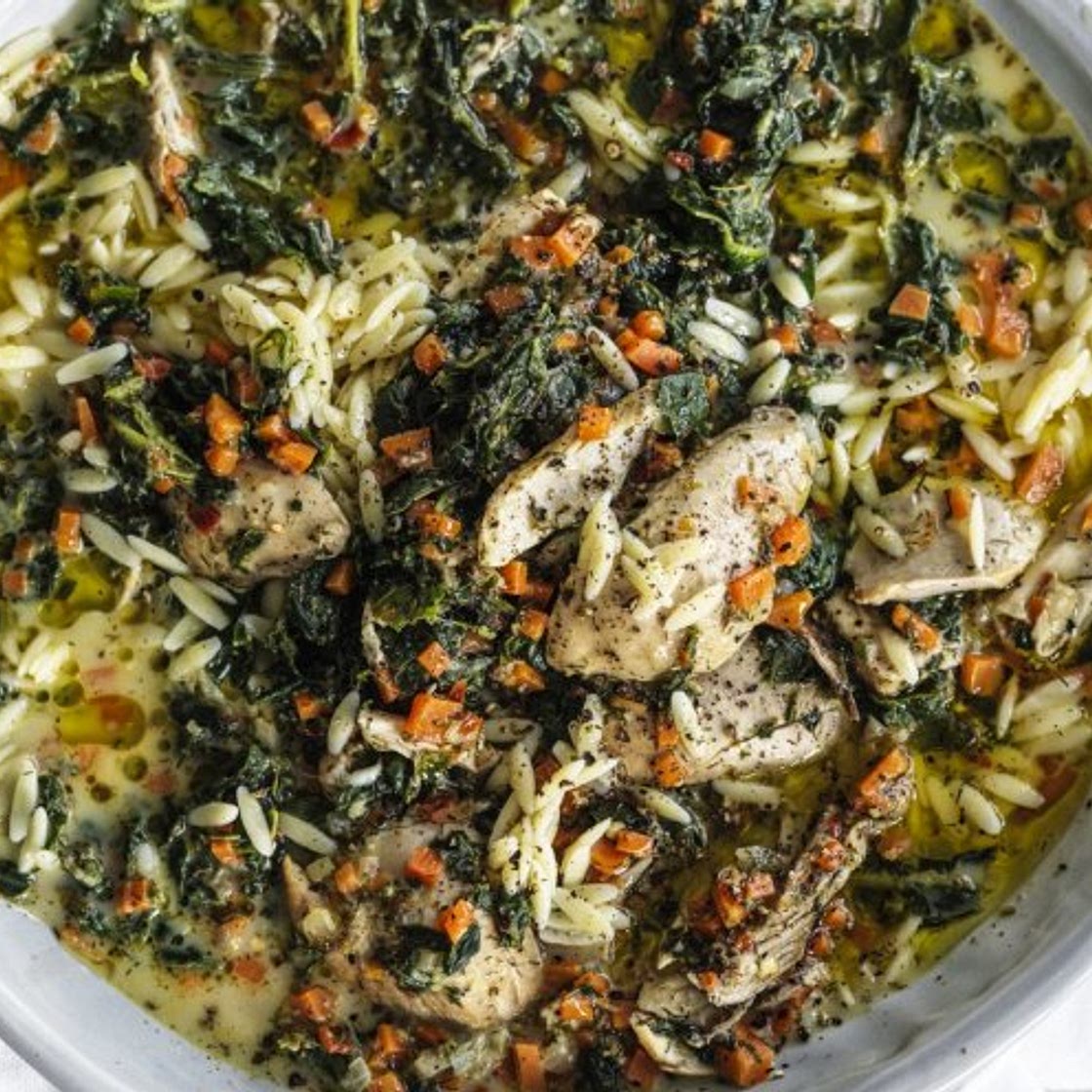 Danielle Alvarez's lemony chicken and orzo stew