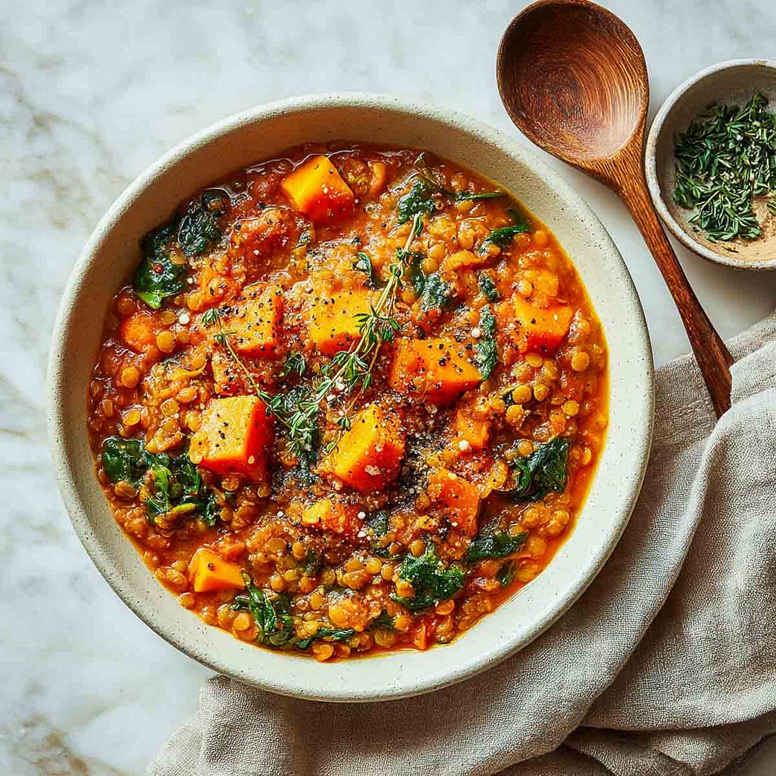 Crockpot Sweet Potato Lentil Curry