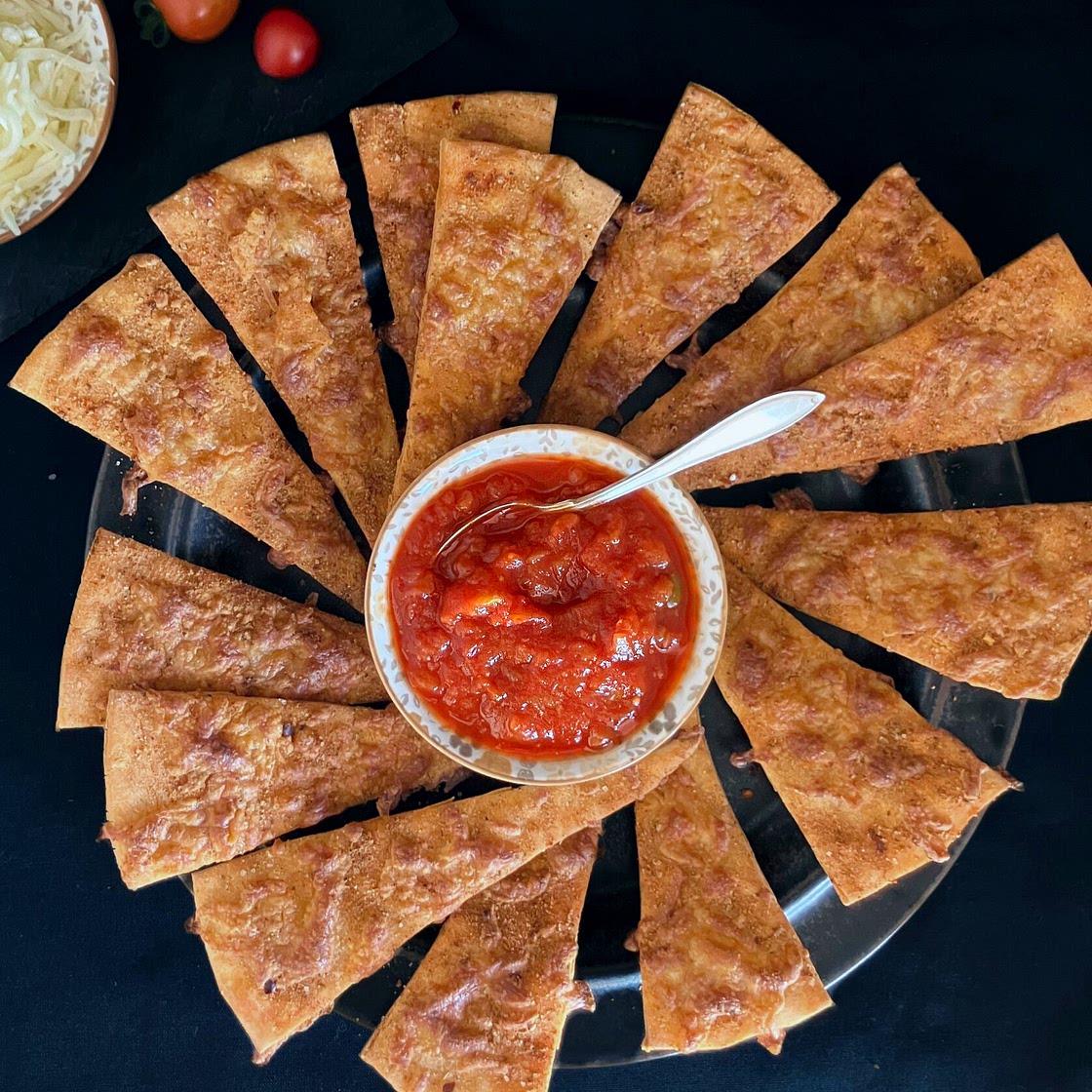 Spicy Pizza Dough Crackers with Mozzarella