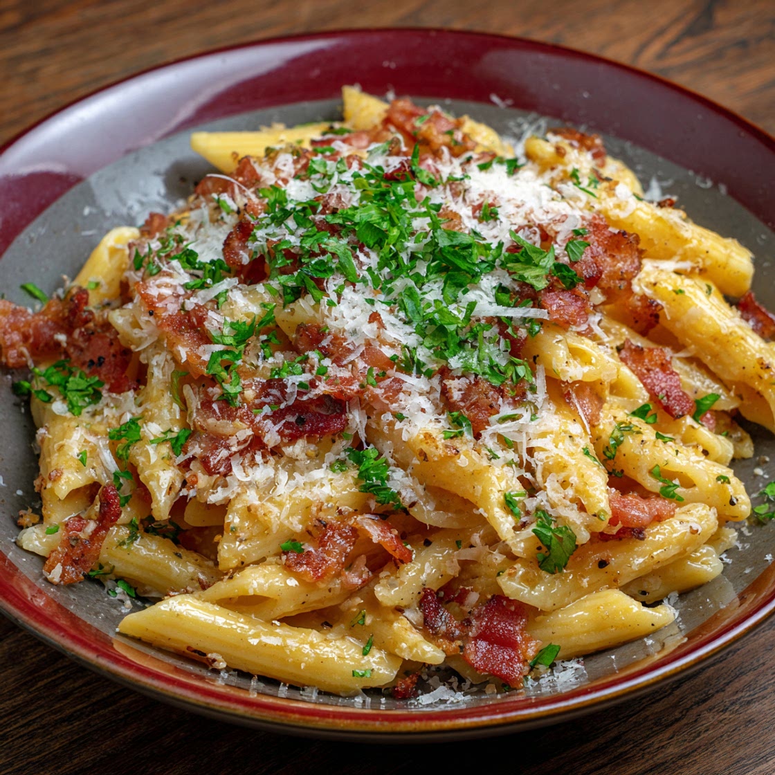 Bacon and Parmesan Penne