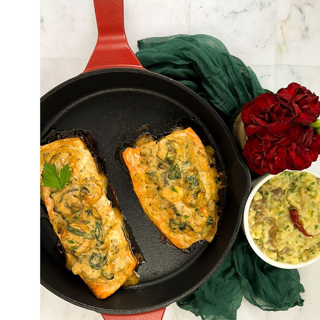 Shrimp and Spinach Stuffed Salmon