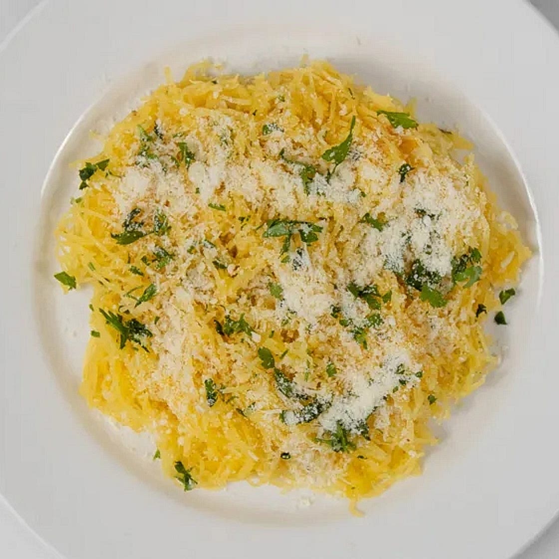 Baked Lemon Garlic Spaghetti Squash