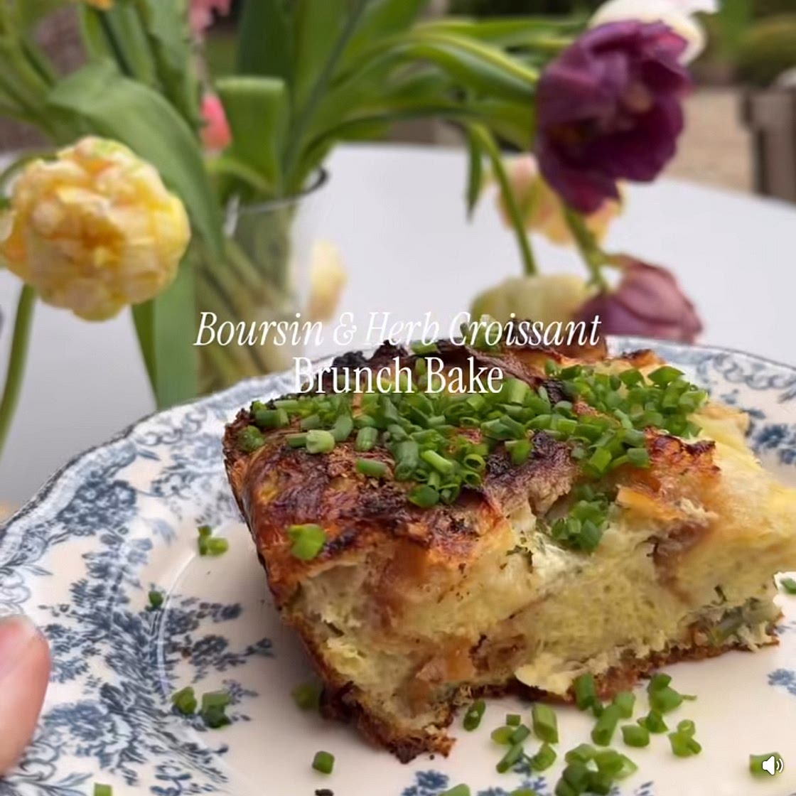 Boursin and Herb Croissant Brunch Bake