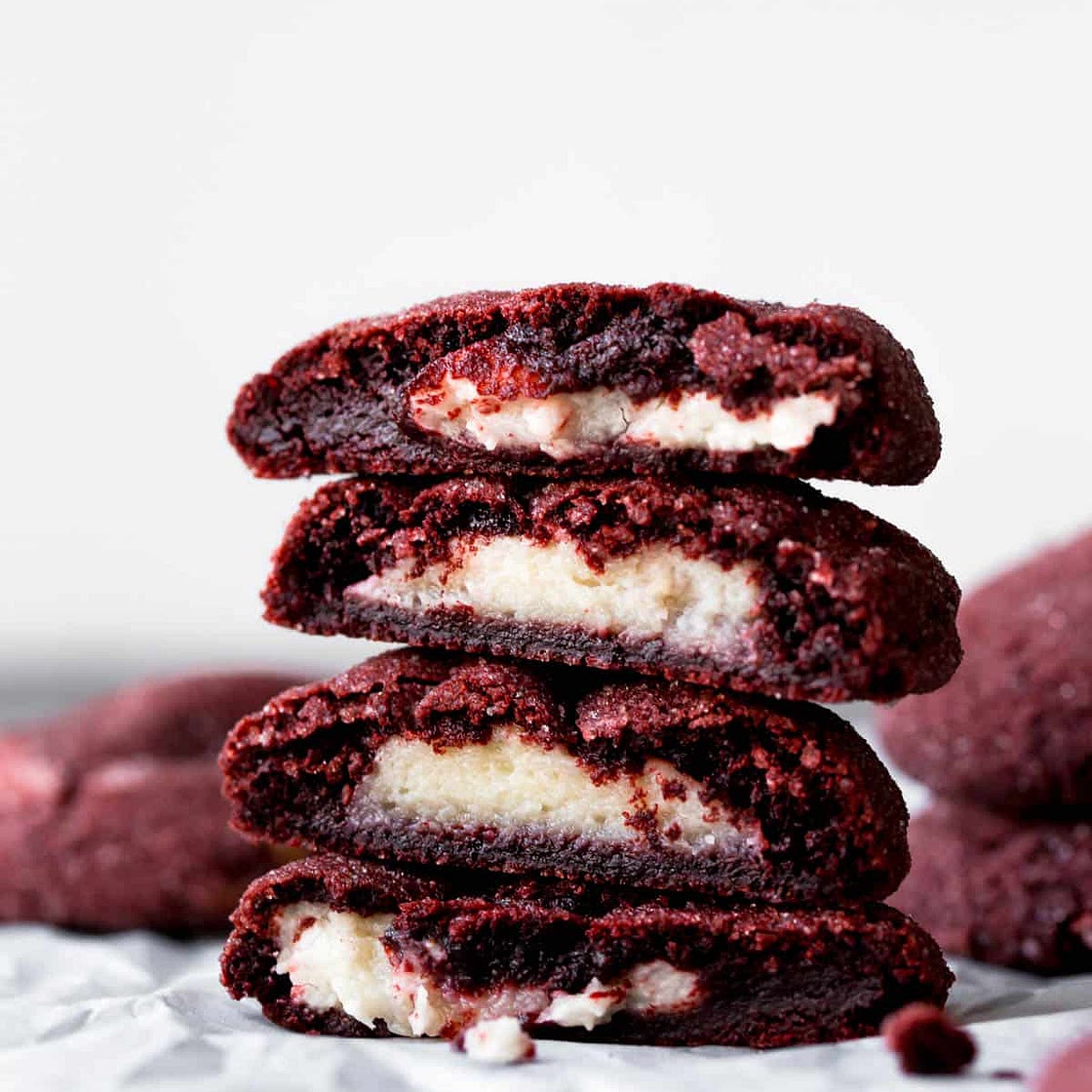 Cream Cheese Stuffed Red Velvet Cookies