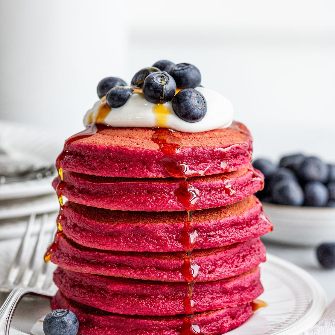 Pink Beet Pancakes