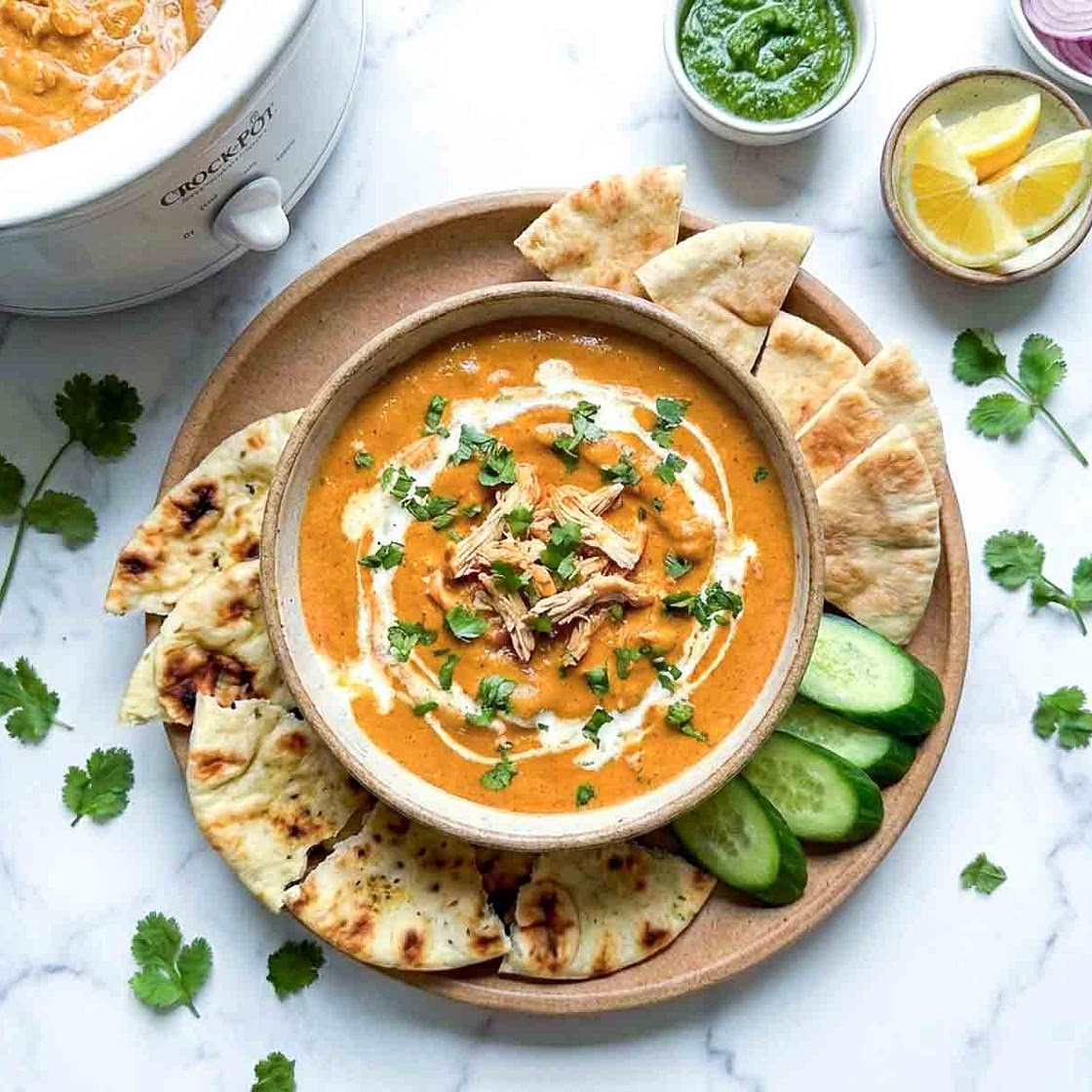 Crockpot Butter Chicken Dip (Creamy Indian-Inspired Party Dip)