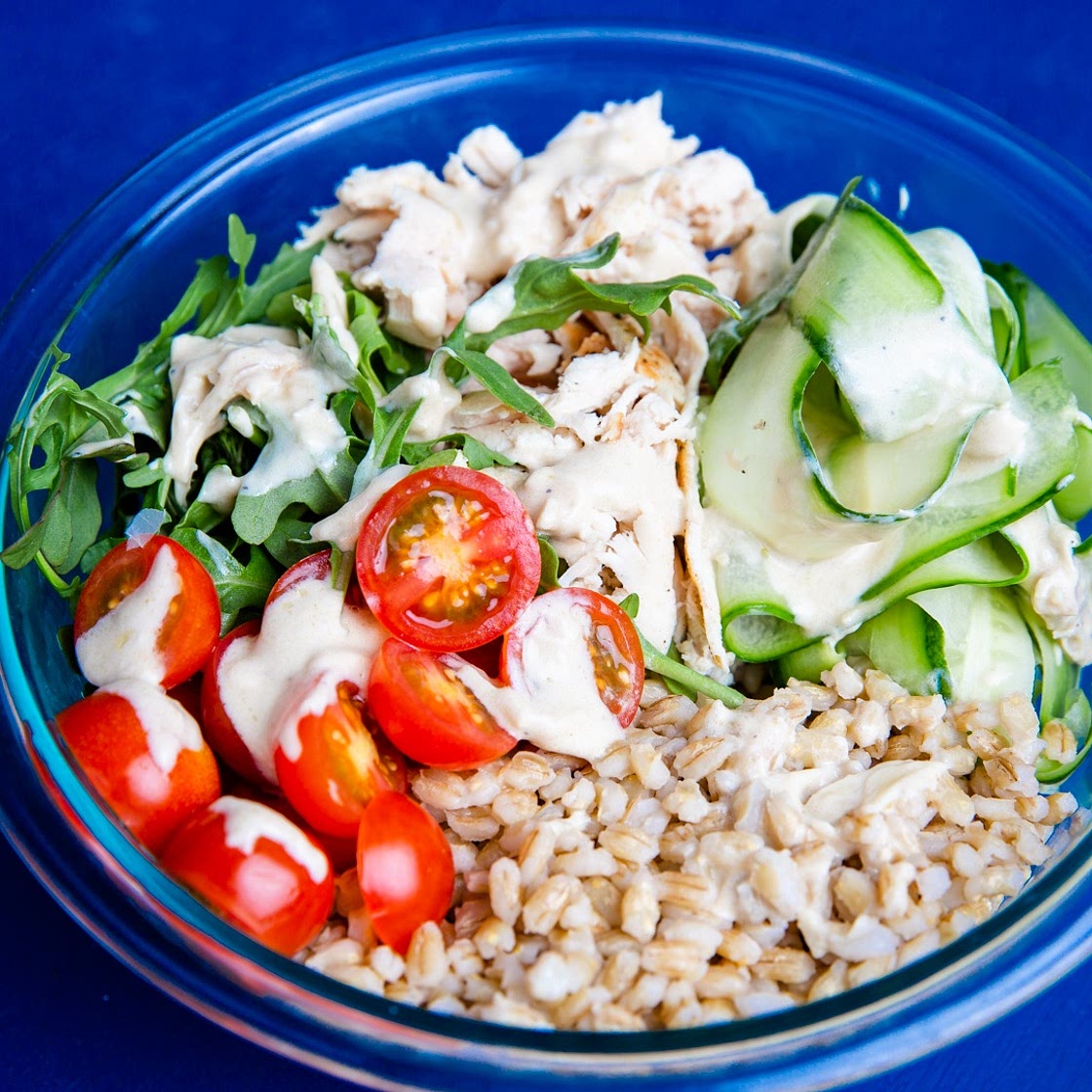 Greek Salad Grain Bowl With Chicken