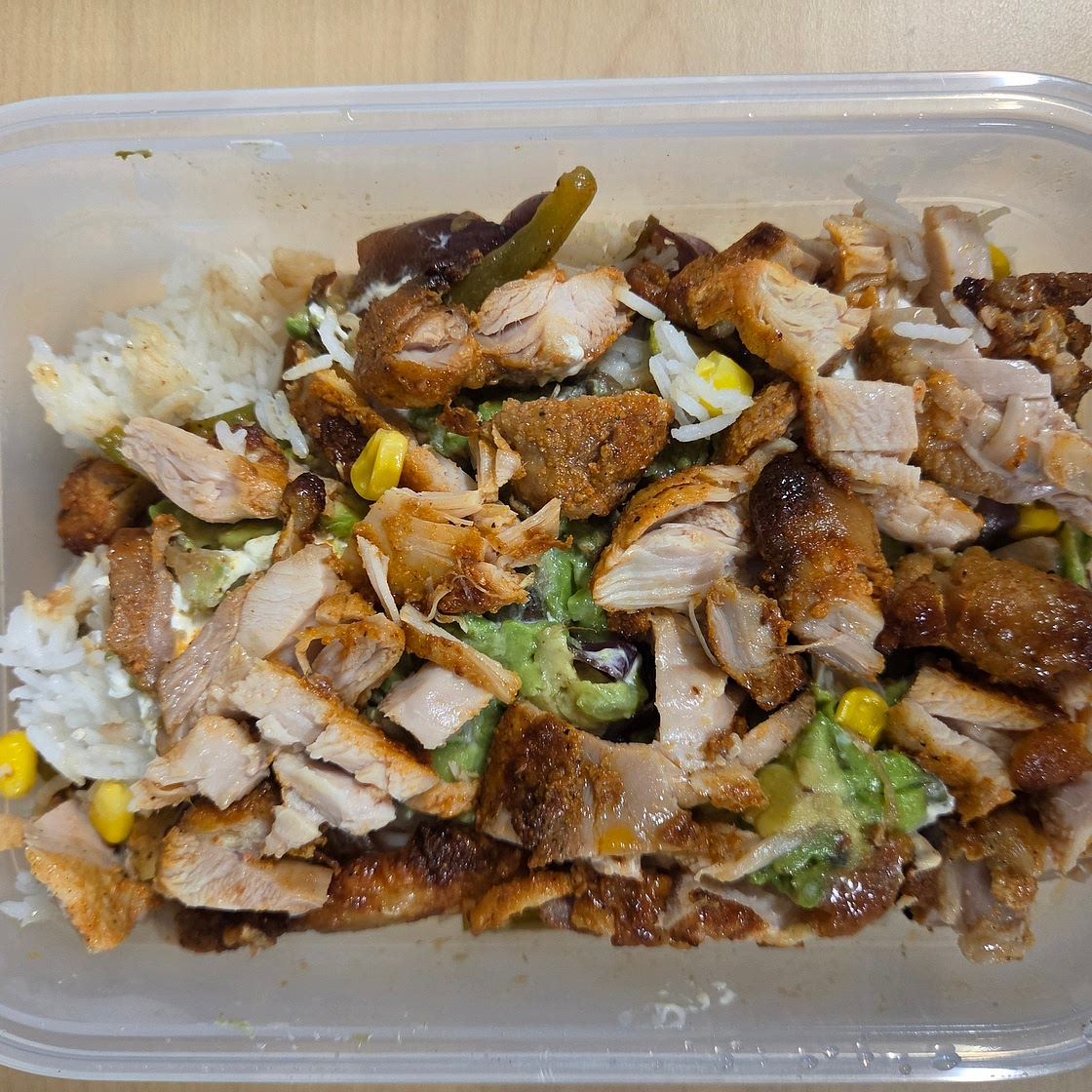 Chicken fajita rice bowl