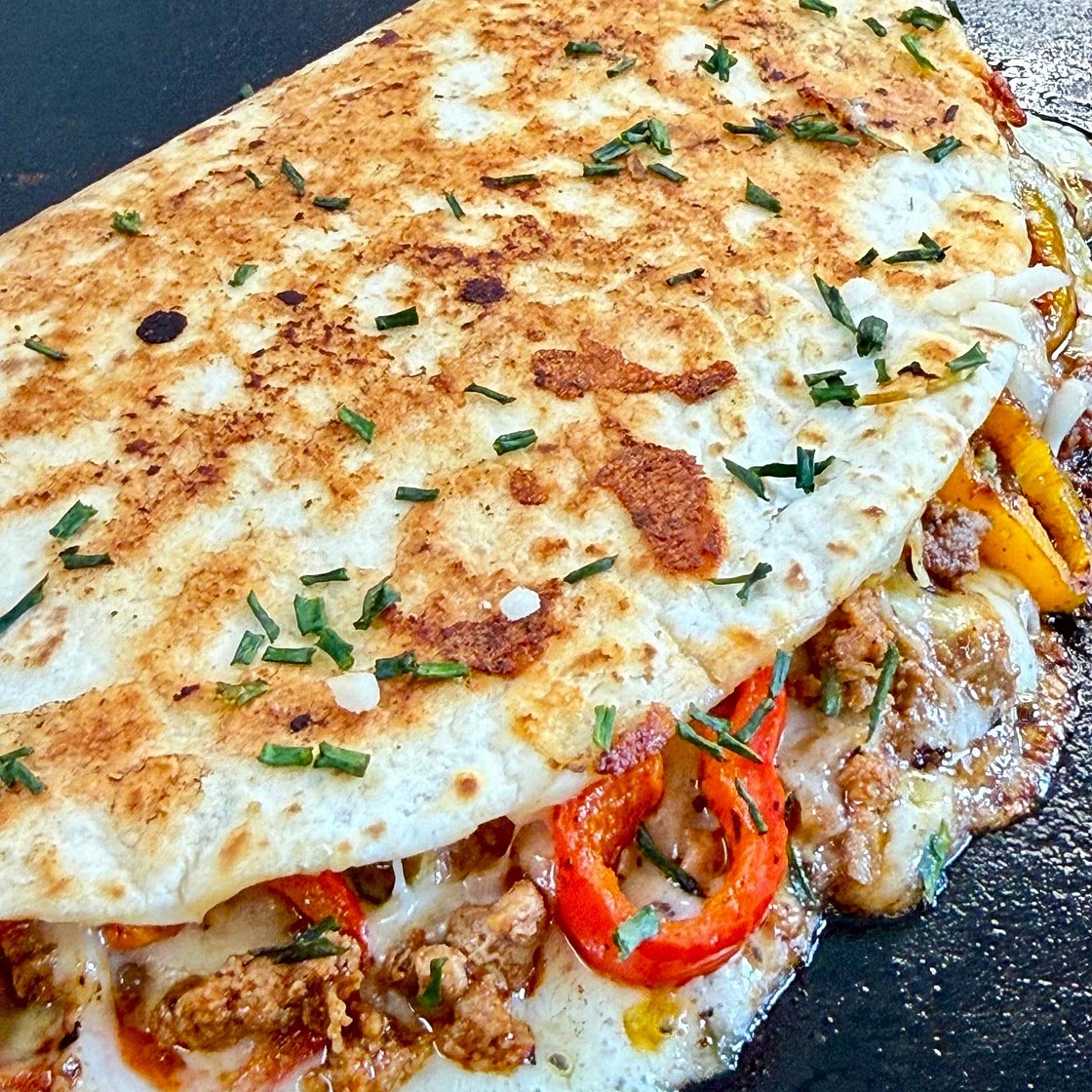 Blackstone Taco and Sweet Pepper Quesadillas
