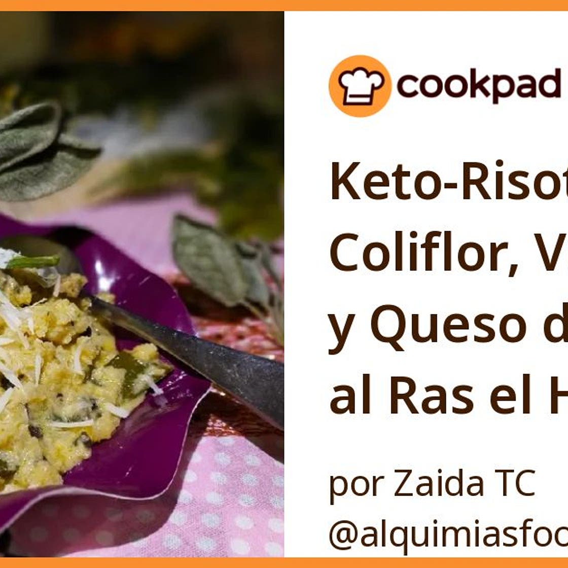 Keto-Risotto de Coliflor, Verduras y Queso de Oveja al Ras el Hanout