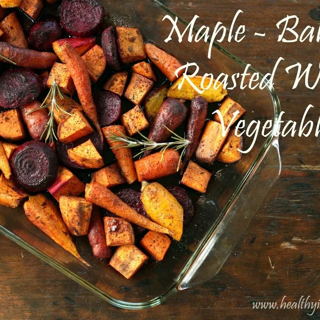 Oven Roasted Maple-Balsamic Winter Vegetables