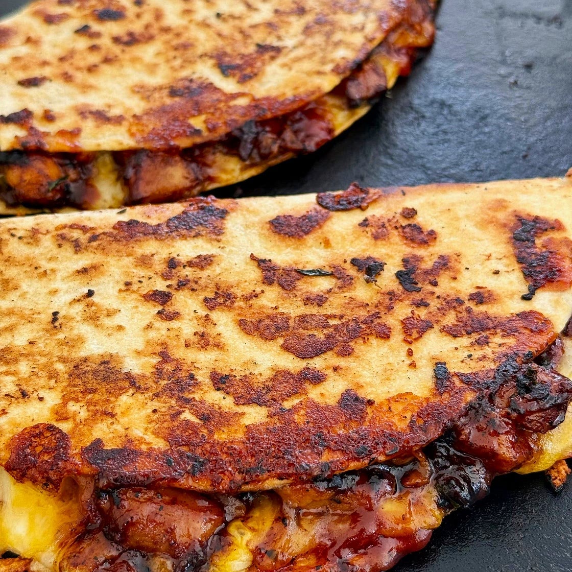 Blackstone Hot Honey BBQ Chicken Quesadillas