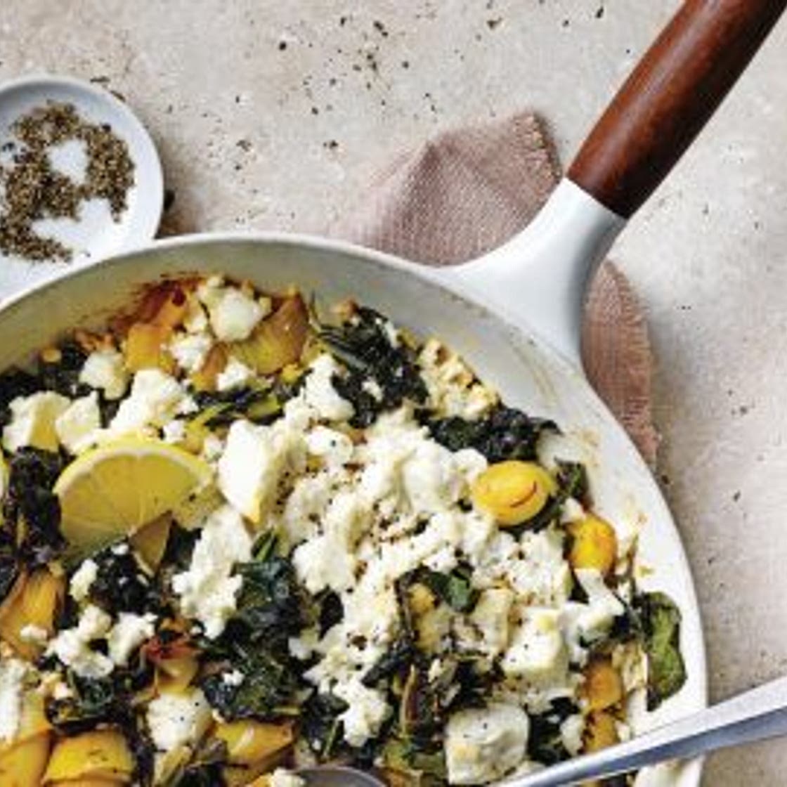 stoof van prei met gerijpte feta