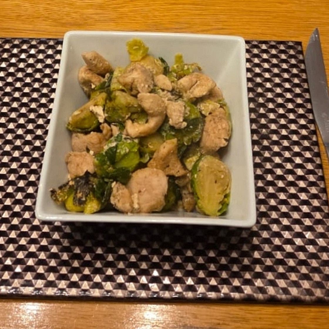 Air Fryer Sweet Chili Chicken and Brussels Sprouts