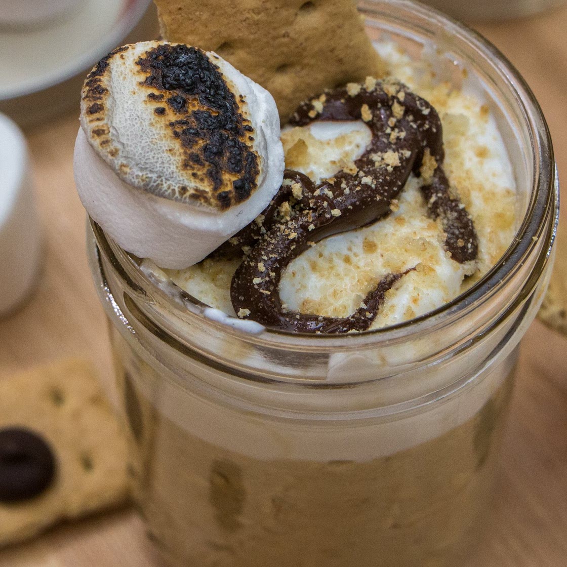 S’mores Protein Oatmeal in a Jar