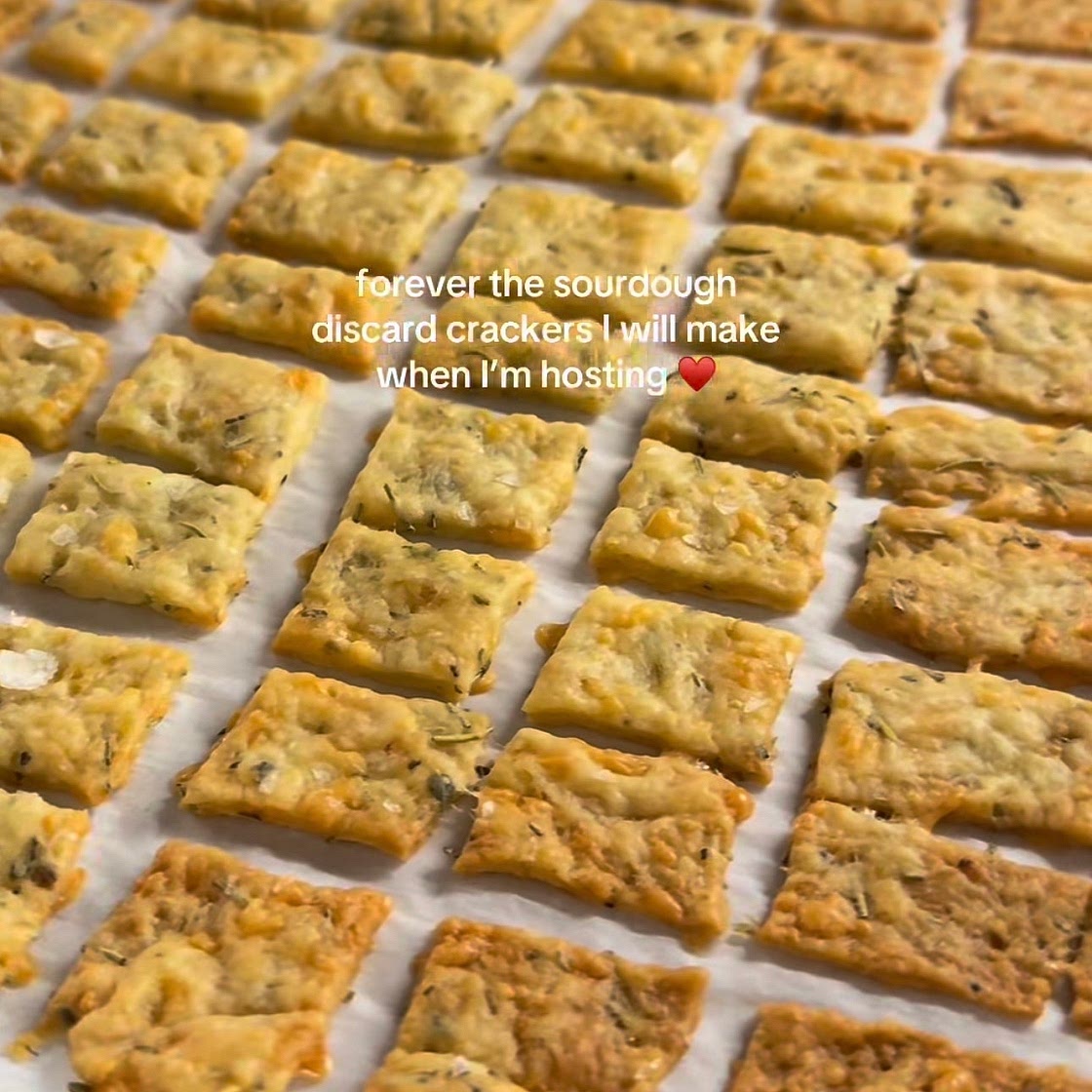 Protein Parmesan Sourdough Discard Crackers