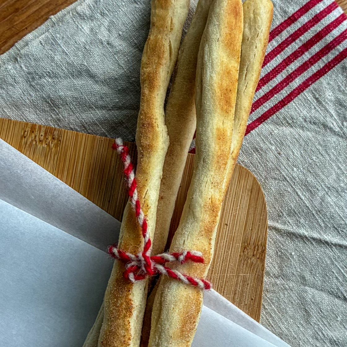 Italian sourdough grissini (breadsticks)