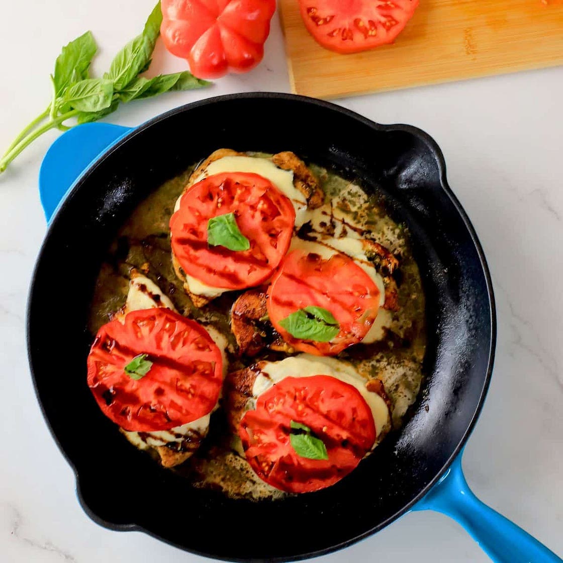 Low Carb Pesto Caprese Chicken