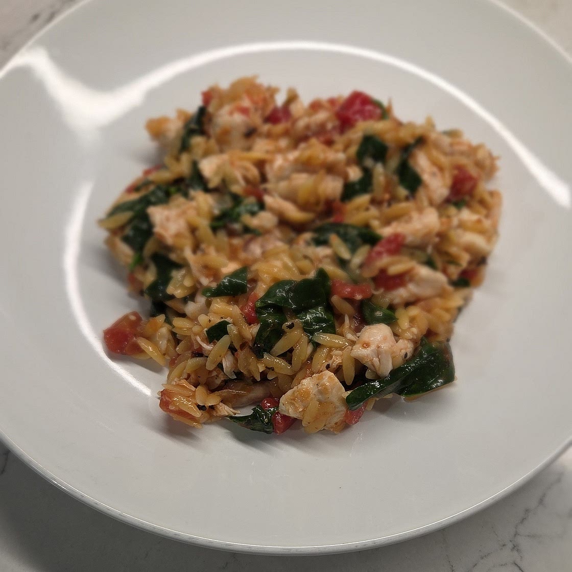 One-Pan Chicken and Spinach Orzo