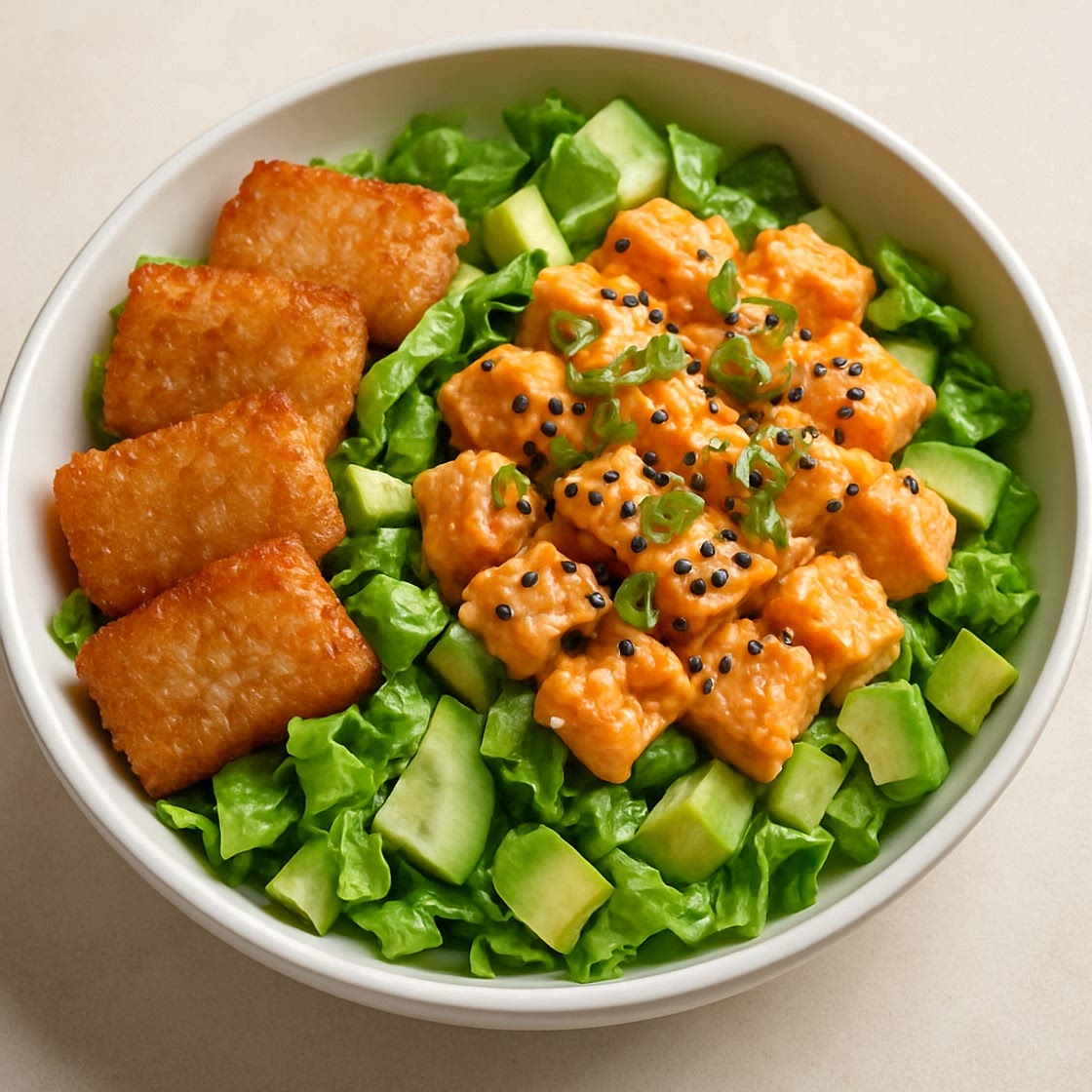 Crispy Rice Spicy Mayo Salmon Salad