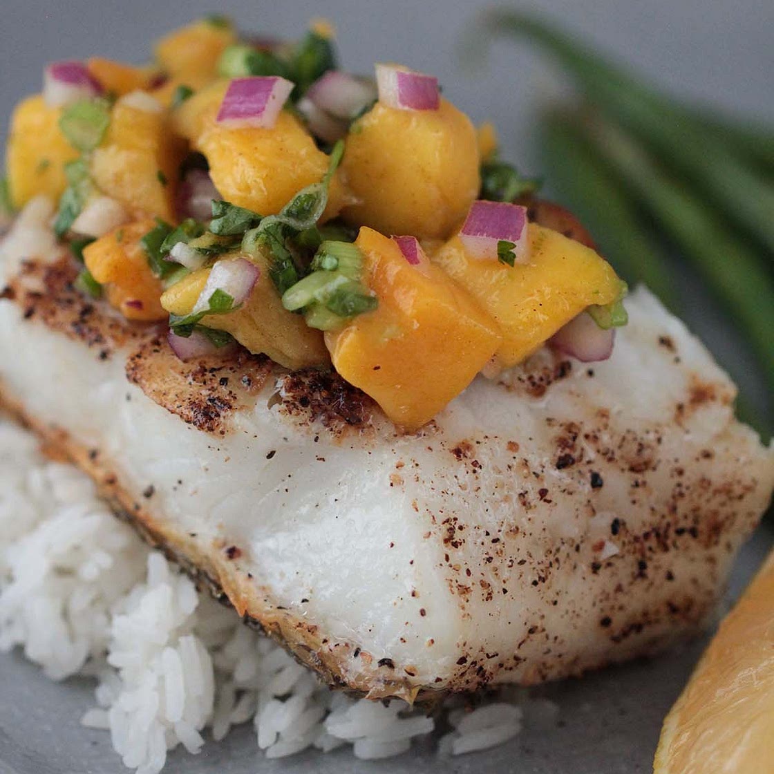 Chilean Sea Bass with Mango Salsa