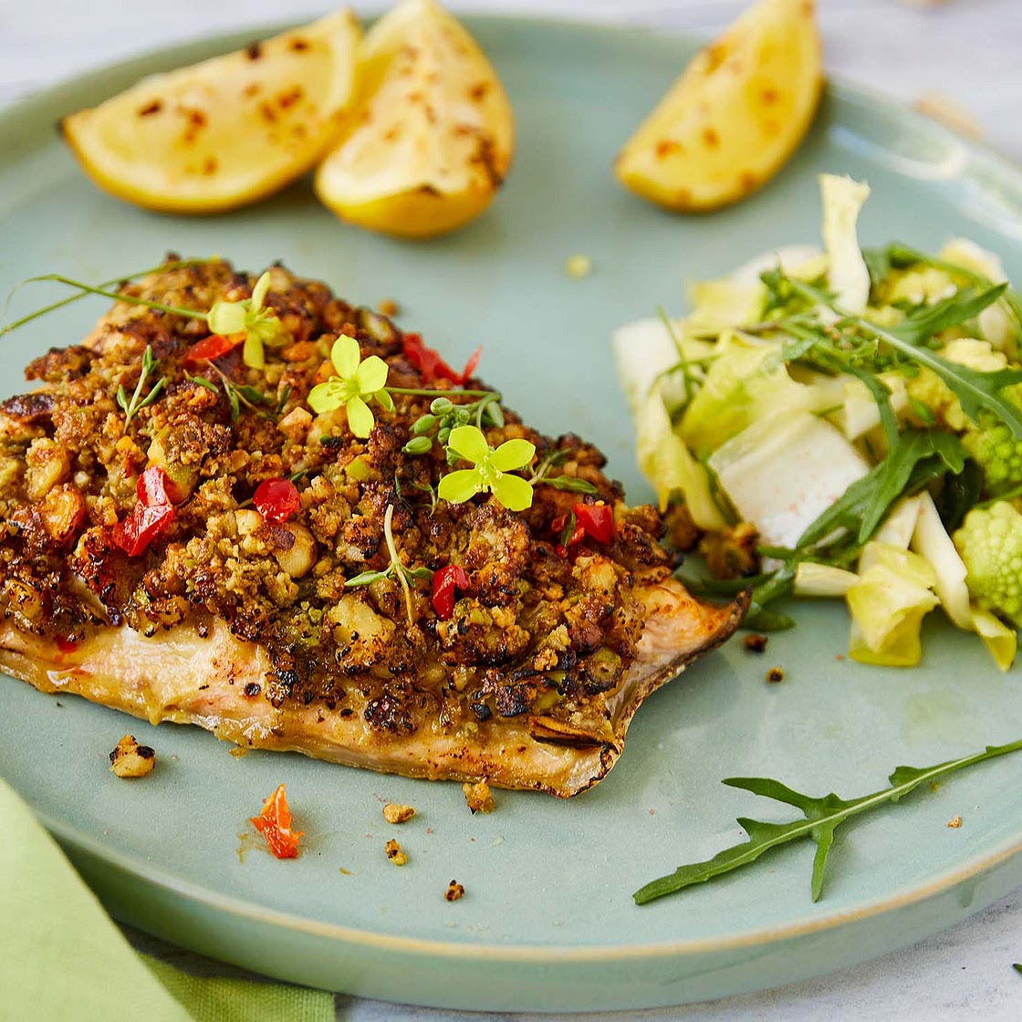 Donatella’s Pistachio, Walnut & Herb Encrusted Salmon - Arthritis National Research Foundation | Funding Research To Cure Arthritis