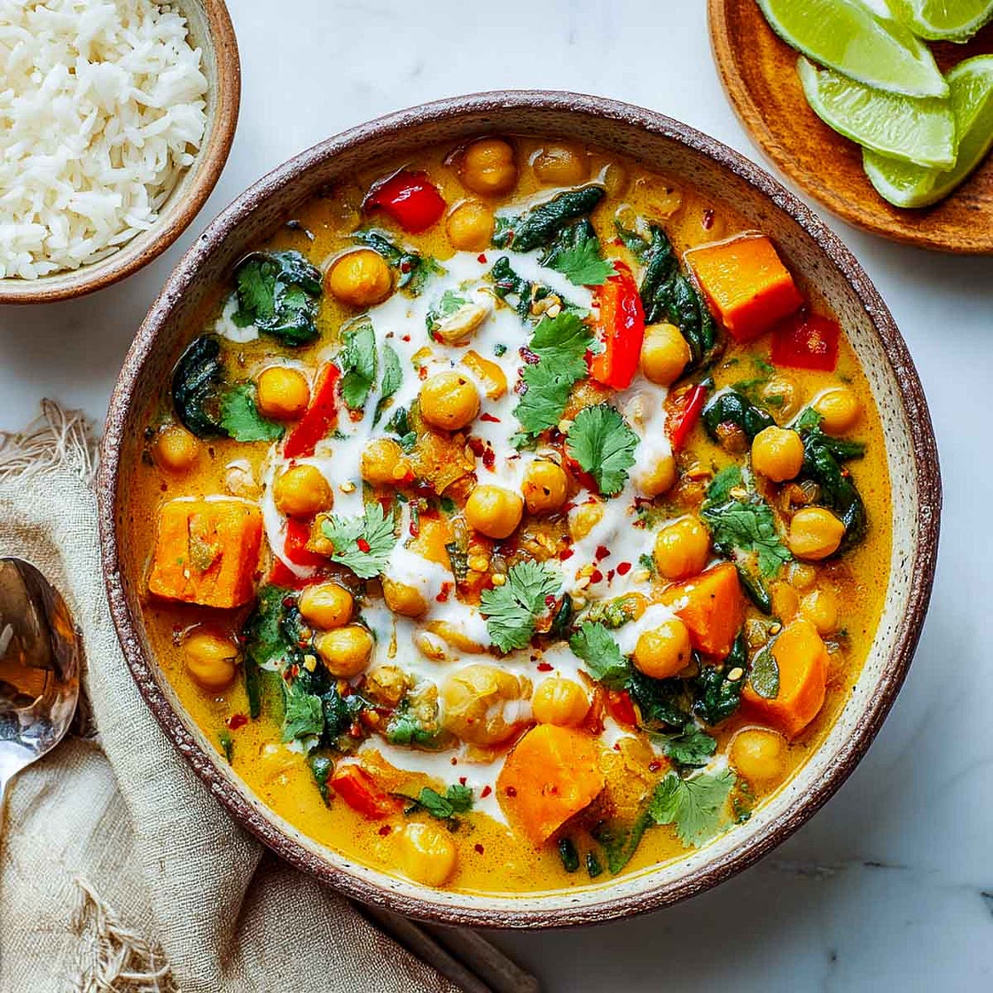 Crockpot Sweet Potato Chickpea Curry