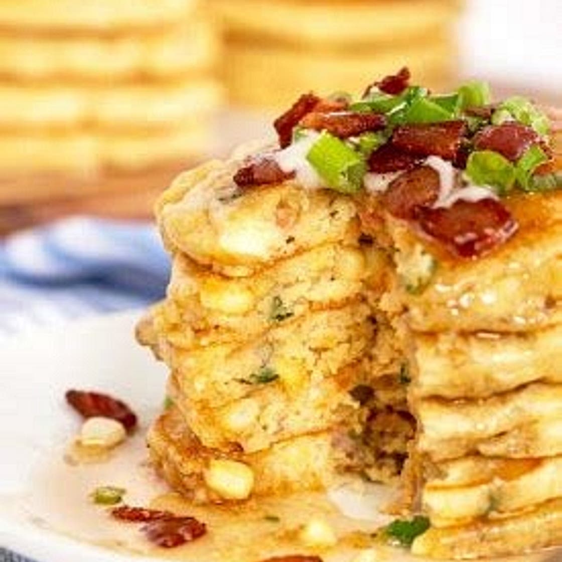 Corn, Onion & Bacon Savoury Pancakes