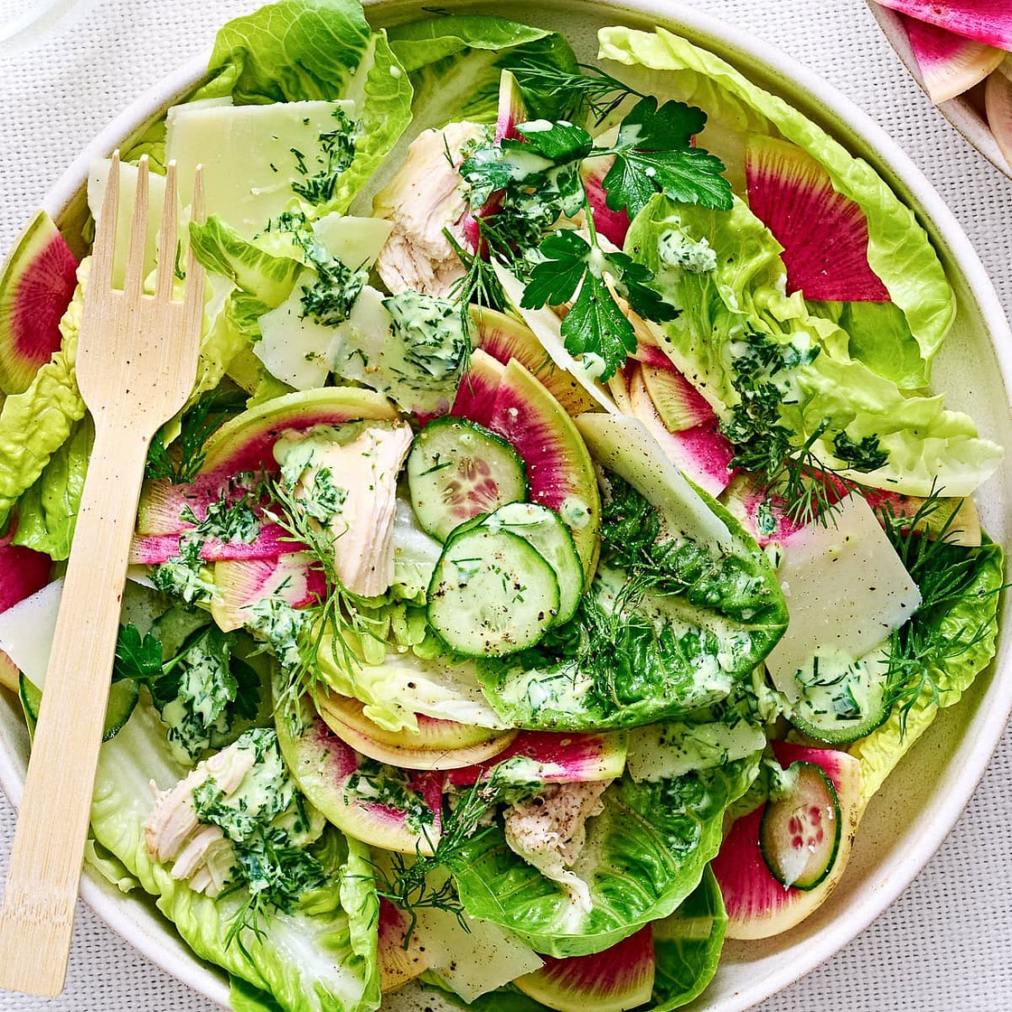 Green Goddess Caesar Salad with Chicken
